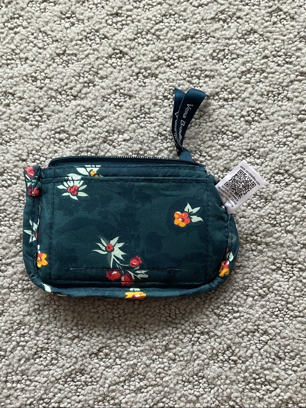 Vera Bradley Dark Blue Floral ID Card Case with Key Ring 0543 - Picture 4 of 9